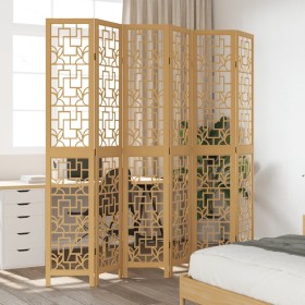 6-panel partition screen solid brown paulownia wood by vidaXL, Room dividers - Ref: Foro24-358876, Price: 158,99 €, Discount: %