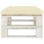 Otomana de palets de jardín madera con cojín crema de vidaXL, Otomanas de exterior - Ref: Foro24-3052447, Precio: 81,81 €, De...