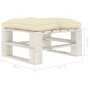 Wooden garden pallet ottoman with cream cushion by vidaXL, Outdoor ottomans - Ref: Foro24-3052447, Price: 81,81 €, Discount: %