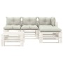 Set of 5-piece garden furniture made of wooden pallets with beige cushions. by vidaXL, Garden sets - Ref: Foro24-3052434, Pri...