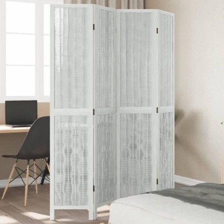 White Paulownia solid wood 4-panel dividing screen by vidaXL, Room dividers - Ref: Foro24-358675, Price: 111,89 €, Discount: %