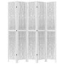 Biombo separador de 5 paneles madera maciza Paulownia blanco de vidaXL, Divisores de ambientes - Ref: Foro24-358680, Precio: ...