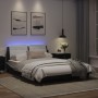 Bed frame with LED synthetic leather black white 120x200 cm by vidaXL, Beds and slatted bases - Ref: Foro24-3214101, Price: 1...