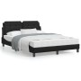 Estructura cama con luces LED cuero sintético negro 140x190 cm de vidaXL, Camas y somieres - Ref: Foro24-3214103, Precio: 194...