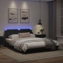 Bed frame with LED lights black PE leather 160x200 cm by vidaXL, Beds and slatted bases - Ref: Foro24-3214117, Price: 197,53 ...