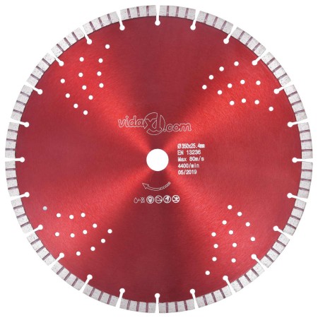 Diamond cutting disc with turbo and holes for steel 350 mm by vidaXL, Saw blades - Ref: Foro24-143236, Price: 61,99 €, Discou...