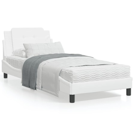 Bed frame with headboard white synthetic leather 80x200cm by vidaXL, Beds and slatted bases - Ref: Foro24-3208143, Price: 135...