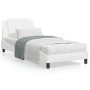 Bed frame with headboard white synthetic leather 90x200cm by vidaXL, Beds and slatted bases - Ref: Foro24-3208157, Price: 137...