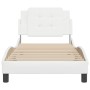 Bed frame with headboard white synthetic leather 90x200cm by vidaXL, Beds and slatted bases - Ref: Foro24-3208157, Price: 137...