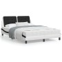 Estructura cama cabecero cuero sintético blanco negro 120x200cm de vidaXL, Camas y somieres - Ref: Foro24-3208176, Precio: 18...