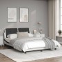 Bed frame with black and white synthetic leather headboard by vidaXL, Beds and slatted bases - Ref: Foro24-3208183, Price: 18...