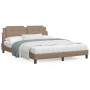 Cappuccino synthetic leather headboard bed frame 160x200cm by vidaXL, Beds and slatted bases - Ref: Foro24-3208195, Price: 21...