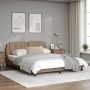 Cappuccino synthetic leather headboard bed frame 160x200cm by vidaXL, Beds and slatted bases - Ref: Foro24-3208195, Price: 21...