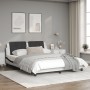 White black synthetic leather headboard bed frame 160x200cm by vidaXL, Beds and slatted bases - Ref: Foro24-3208197, Price: 2...