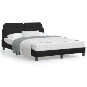 Bed with black synthetic leather mattress 140x190 cm by vidaXL, Beds and slatted bases - Ref: Foro24-3208859, Price: 362,06 €...