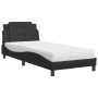 Bed with black synthetic leather mattress 90x200 cm by vidaXL, Beds and slatted bases - Ref: Foro24-3208838, Price: 257,99 €,...