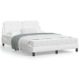 Bed with white synthetic leather mattress 140x200 cm by vidaXL, Beds and slatted bases - Ref: Foro24-3208867, Price: 416,35 €...