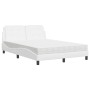 Bed with white synthetic leather mattress 140x200 cm by vidaXL, Beds and slatted bases - Ref: Foro24-3208867, Price: 416,35 €...