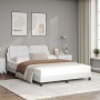 Bed with white synthetic leather mattress 140x200 cm by vidaXL, Beds and slatted bases - Ref: Foro24-3208867, Price: 416,35 €...