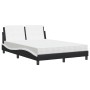 Bed with black and white synthetic leather mattress 140x200 cm by vidaXL, Beds and slatted bases - Ref: Foro24-3208871, Price...