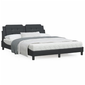 Bed with black synthetic leather mattress 160x200 cm by vidaXL, Beds and slatted bases - Ref: Foro24-3208873, Price: 428,95 €...