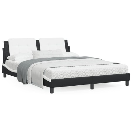 Cama con colchón cuero sintético negro y blanco 160x200 cm de vidaXL, Camas y somieres - Ref: Foro24-3208878, Precio: 445,74 ...