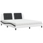 Bed with black and white synthetic leather mattress 180x200 cm by vidaXL, Beds and slatted bases - Ref: Foro24-3208886, Price...