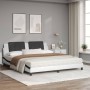 Bed with black and white synthetic leather mattress 180x200 cm by vidaXL, Beds and slatted bases - Ref: Foro24-3208886, Price...