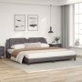 Bed with gray synthetic leather mattress 200x200 cm by vidaXL, Beds and slatted bases - Ref: Foro24-3208890, Price: 471,55 €,...