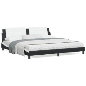 Cama con colchón cuero sintético negro y blanco 200x200 cm de vidaXL, Camas y somieres - Ref: Foro24-3208892, Precio: 467,99 ...