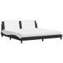 Bed with black and white synthetic leather mattress 200x200 cm by vidaXL, Beds and slatted bases - Ref: Foro24-3208892, Price...