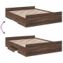 Cama con cajones madera de ingeniería marrón roble 140x200 cm de vidaXL, Camas y somieres - Ref: Foro24-3280299, Precio: 167,...