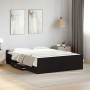 Black engineered wood bed with drawers 120x190 cm by vidaXL, Beds and slatted bases - Ref: Foro24-3280322, Price: 146,48 €, D...