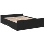 Black engineered wood bed with drawers 120x190 cm by vidaXL, Beds and slatted bases - Ref: Foro24-3280322, Price: 146,48 €, D...