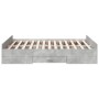 Concrete gray engineered wood bed with drawers 135x190 cm by vidaXL, Beds and slatted bases - Ref: Foro24-3280317, Price: 145...