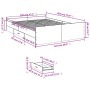 Concrete gray engineered wood bed with drawers 120x200 cm by vidaXL, Beds and slatted bases - Ref: Foro24-3280303, Price: 171...