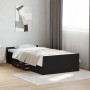 Black engineered wood bed with drawers 100x200 cm by vidaXL, Beds and slatted bases - Ref: Foro24-3280329, Price: 137,11 €, D...