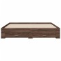 Oak brown engineered wood bed with drawers 180x200 cm by vidaXL, Beds and slatted bases - Ref: Foro24-3280369, Price: 228,21 ...