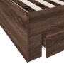 Oak brown engineered wood bed with drawers 180x200 cm by vidaXL, Beds and slatted bases - Ref: Foro24-3280369, Price: 228,21 ...