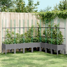 Planter with trellis PP light gray 200x160x142.5 cm by vidaXL, Pots and planters - Ref: Foro24-367972, Price: 155,99 €, Disco...