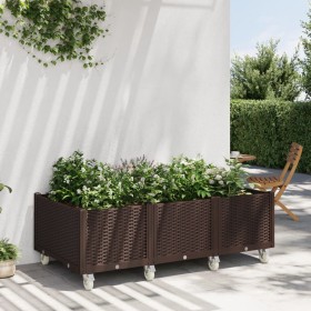 Jardinera con ruedas PP marrón 150x80x54 cm de vidaXL, Maceteros y jardineras - Ref: Foro24-367998, Precio: 204,66 €, Descuen...