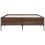 Estructura cama madera ingeniería metal marrón roble 120x190 cm de vidaXL, Camas y somieres - Ref: Foro24-3279821, Precio: 13...