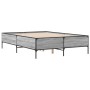 Estructura cama madera ingeniería metal gris Sonoma 160x200 cm de vidaXL, Camas y somieres - Ref: Foro24-3279790, Precio: 146...