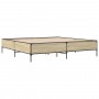 Estructura cama madera ingeniería metal roble Sonoma 200x200 cm de vidaXL, Camas y somieres - Ref: Foro24-3279778, Precio: 14...