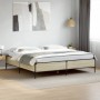 Sonoma oak metal engineered wood bed frame 200x200 cm by vidaXL, Beds and slatted bases - Ref: Foro24-3279778, Price: 147,69 ...