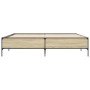 Estructura cama madera ingeniería metal roble Sonoma 200x200 cm de vidaXL, Camas y somieres - Ref: Foro24-3279778, Precio: 14...