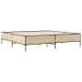 Estructura cama madera ingeniería metal roble Sonoma 200x200 cm de vidaXL, Camas y somieres - Ref: Foro24-3279778, Precio: 14...