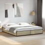 Estructura cama madera ingeniería metal roble Sonoma 180x200 cm de vidaXL, Camas y somieres - Ref: Foro24-3279828, Precio: 13...