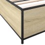 Estructura cama madera ingeniería metal roble Sonoma 180x200 cm de vidaXL, Camas y somieres - Ref: Foro24-3279828, Precio: 13...