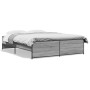 Estructura cama madera ingeniería metal gris Sonoma 160x200 cm de vidaXL, Camas y somieres - Ref: Foro24-3279880, Precio: 143...